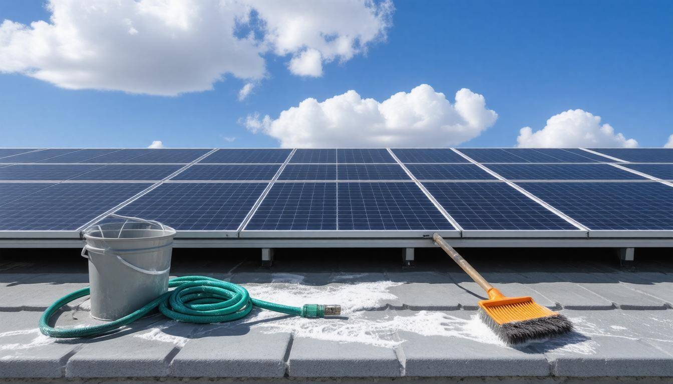 Clean solar panel rooftop
