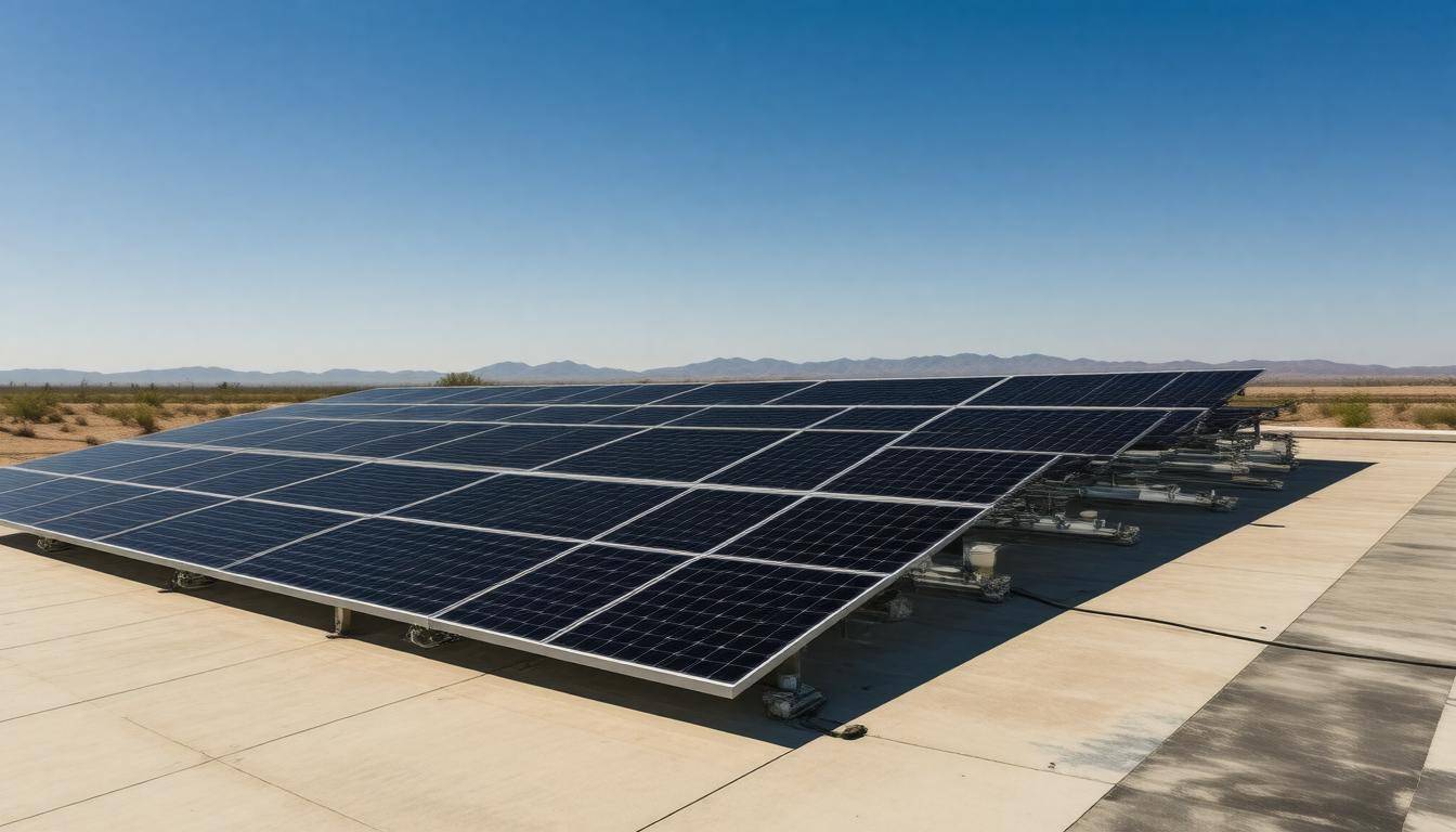 Clean solar panels rooftop